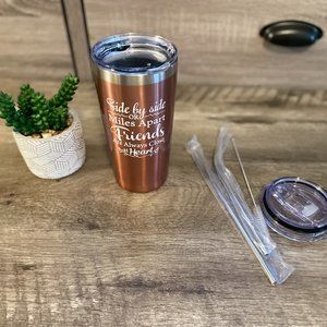 Rose Gold Tumblr "Side by side or miles apart friends are always close at heart